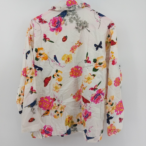 Powell Craft Floral Floral Cotron Pajama Top Size Small/Medium - Picture 7 of 7